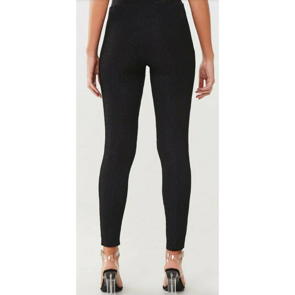 Metallic Ribbed Leggings - Picture 2 of 5
